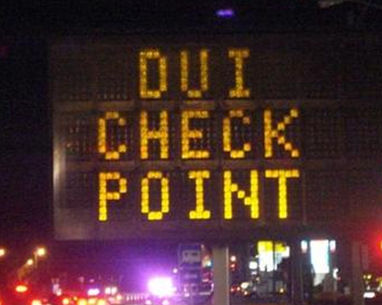 drunk driving checkpoint sign